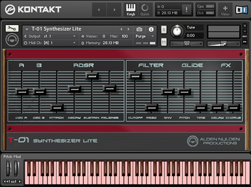 Alden Nulden Productions - T-01 Synthesizer Lite Screenshot 2