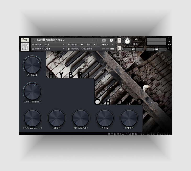 Aria Sounds - Hybrichord Kontakt Instruments Software GUI Artwork