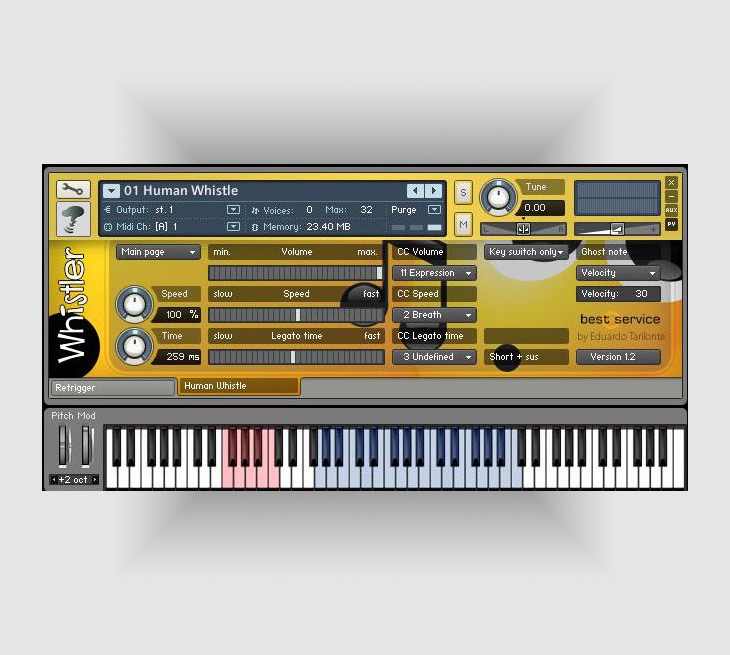 Best Service - Whistler Kontakt Instruments Software GUI Artwork