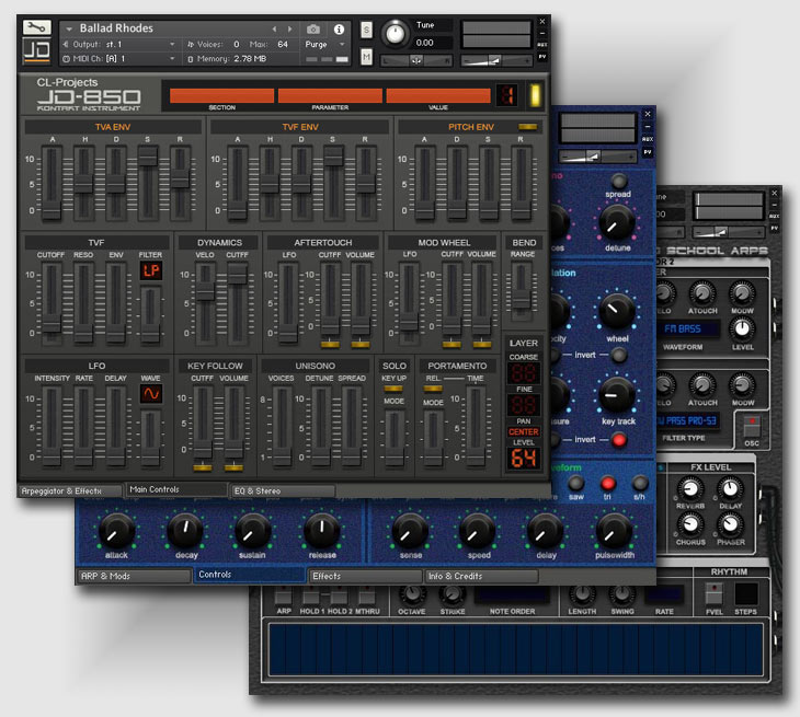 CL-Projects - Hypernova, JD850 + OSA Kontakt Instruments Software GUI Artwork