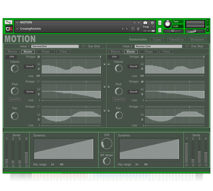 Channel Robot - Motion Kontakt Instruments Software GUI Artwork
