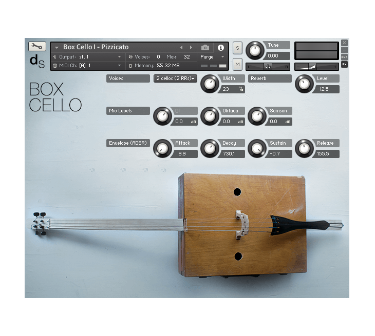 Decent Samples - Box Cello Kontakt Instruments Software GUI Artwork