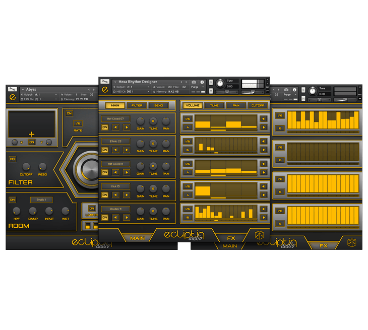 Ecliptiq Audio - Hexa Bundle Kontakt Instruments Software GUI Artwork