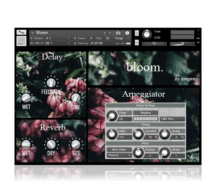 Iamlamprey - Bloom Kontakt Instruments Software GUI Artwork