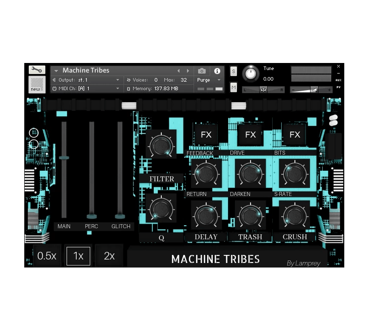 Iamlamprey - Machine Tribes Kontakt Instruments Software GUI Artwork
