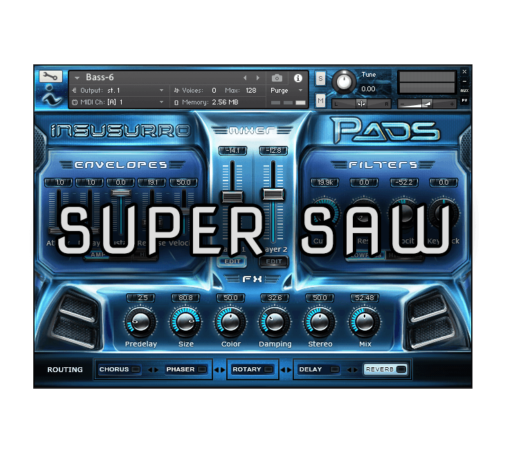 Insusurro - SuperSaw Pads Kontakt Instruments Software GUI Artwork