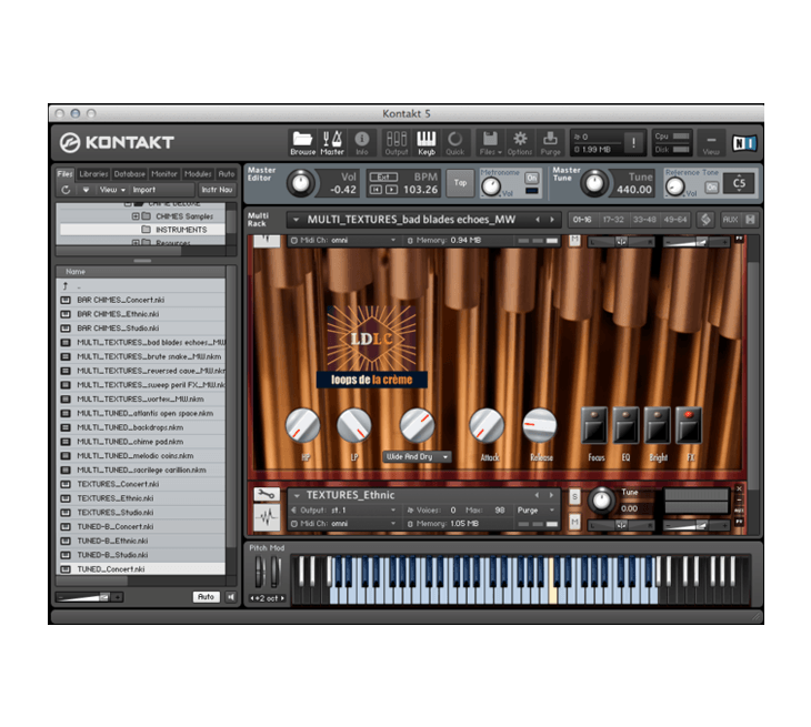Loops De La Crème - Chimes Deluxe Kontakt Instruments Software GUI Artwork