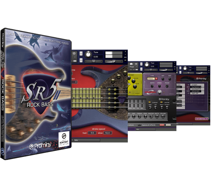 Prominy  - SR5 Rock Bass 2 Kontakt Instruments Software GUI Artwork