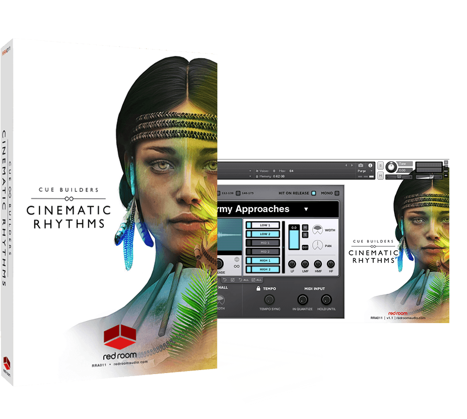 Red Room Audio - Cue Builders Cinematic Rhythms Kontakt Instruments Software GUI Artwork