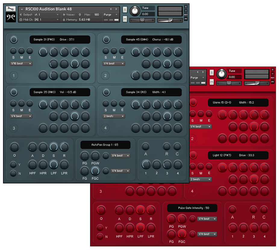 Replika Sound - Audition and Chamaeleon Kontakt Instruments Software GUI Artwork