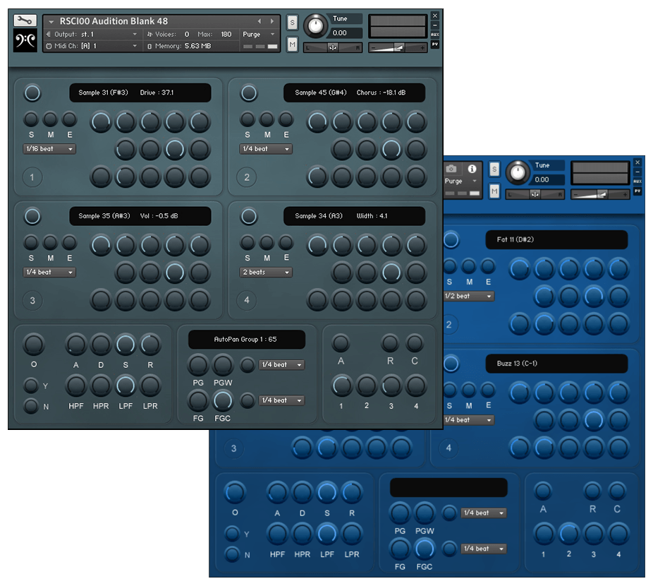 Replika Sound - Audition and Voltus Kontakt Instruments Software GUI Artwork
