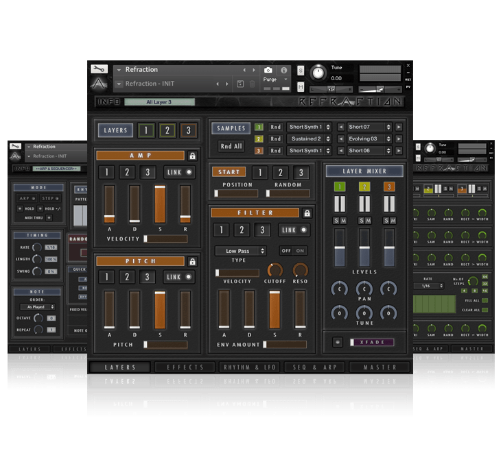 Resomonics - Refraction Kontakt Instruments Software GUI Artwork