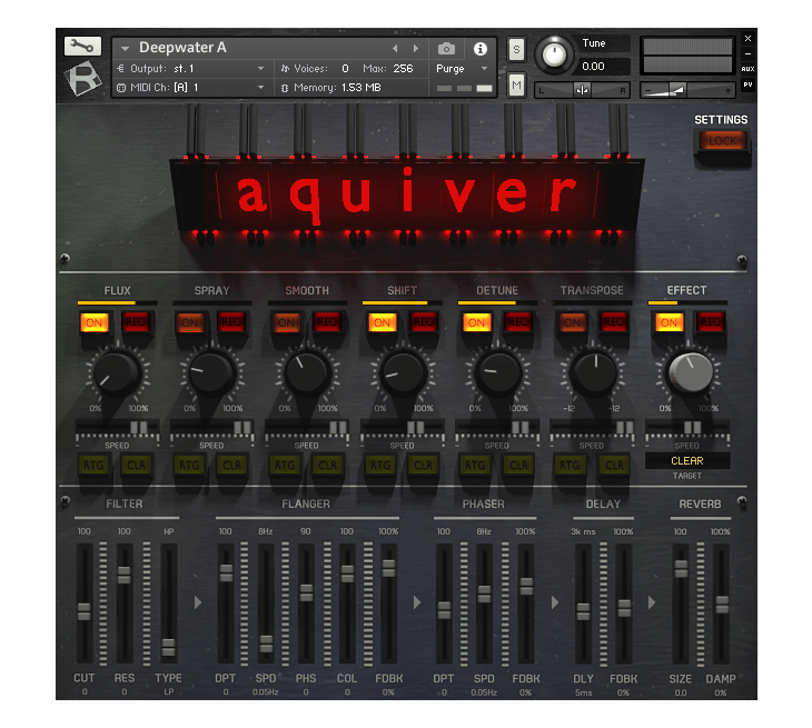 Rigid Audio - Aquiver Kontakt Instruments Software GUI Artwork