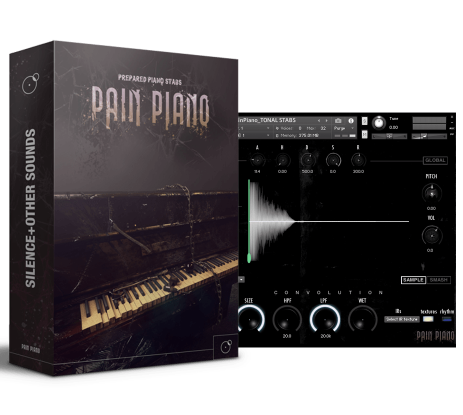 Silence + Other Sounds - Pain Piano Kontakt Instruments Software GUI Artwork