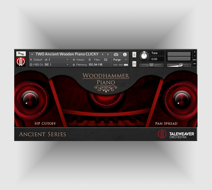 Taleweaver Orchestra - Ancient Woodhammer Piano Kontakt Instruments Software GUI Artwork