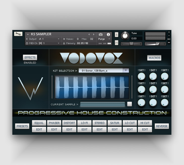 Vodovoz - Progressive House Construction Kontakt Instruments Software GUI Artwork
