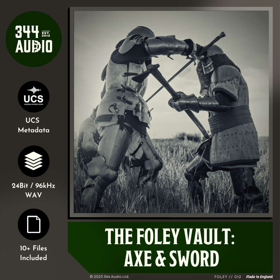 344 SFX - The Foley Vault: Axe & Sword Sample Packs Software GUI Artwork