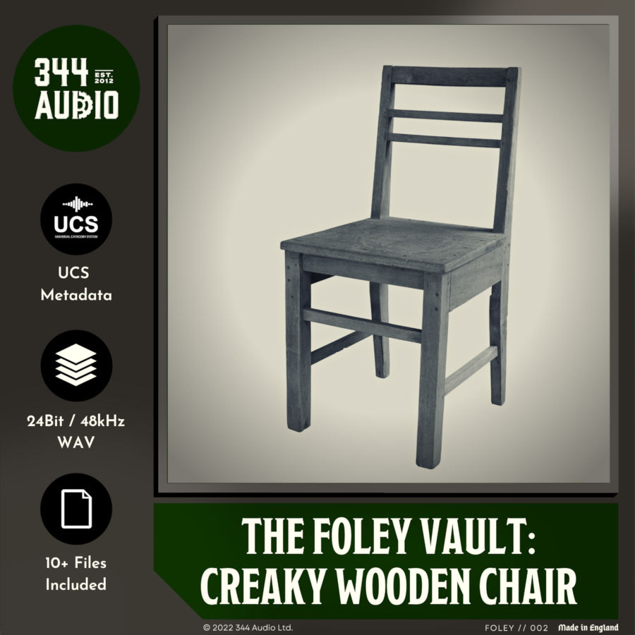 344 SFX - The Foley Vault: Creaky Wooden Chair Sample Packs Software GUI Artwork
