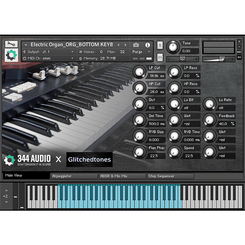 344 SFX - Electric Organ Kontakt Instruments Software GUI Artwork
