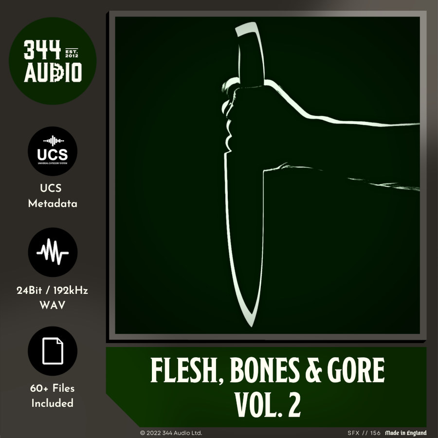 344 SFX - Flesh, Bones & Gore Vol. 2 Sample Packs Software GUI Artwork