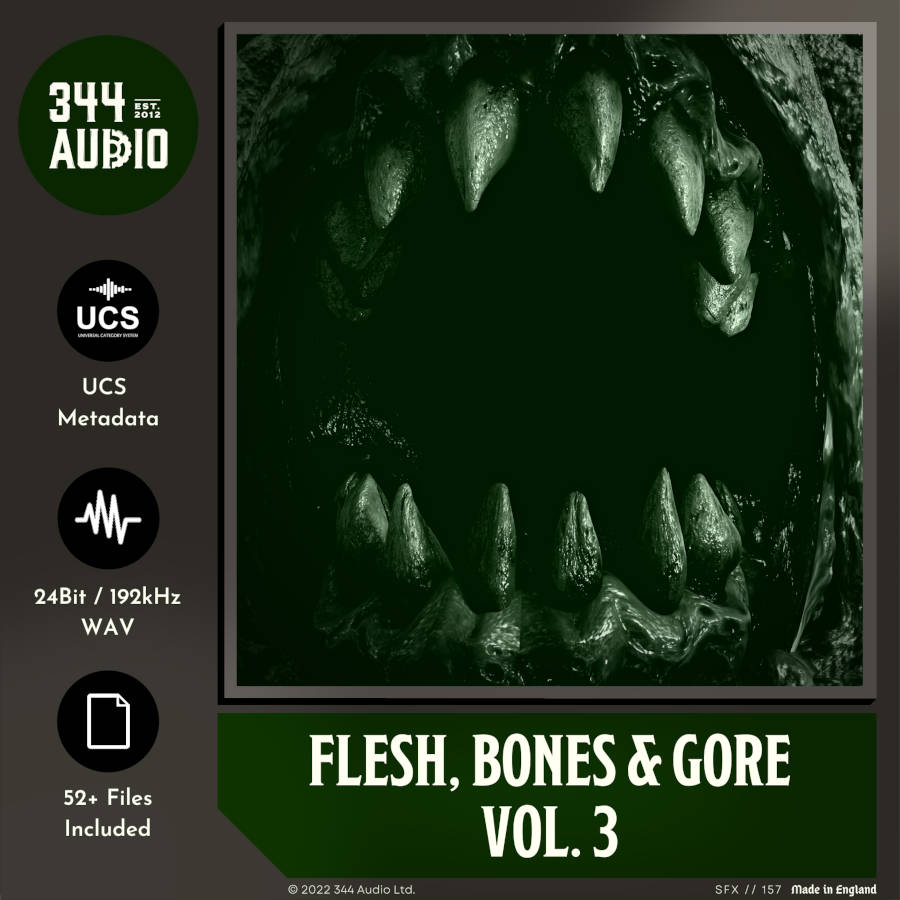 344 SFX - Flesh, Bones & Gore Vol. 3 Sample Packs Software GUI Artwork