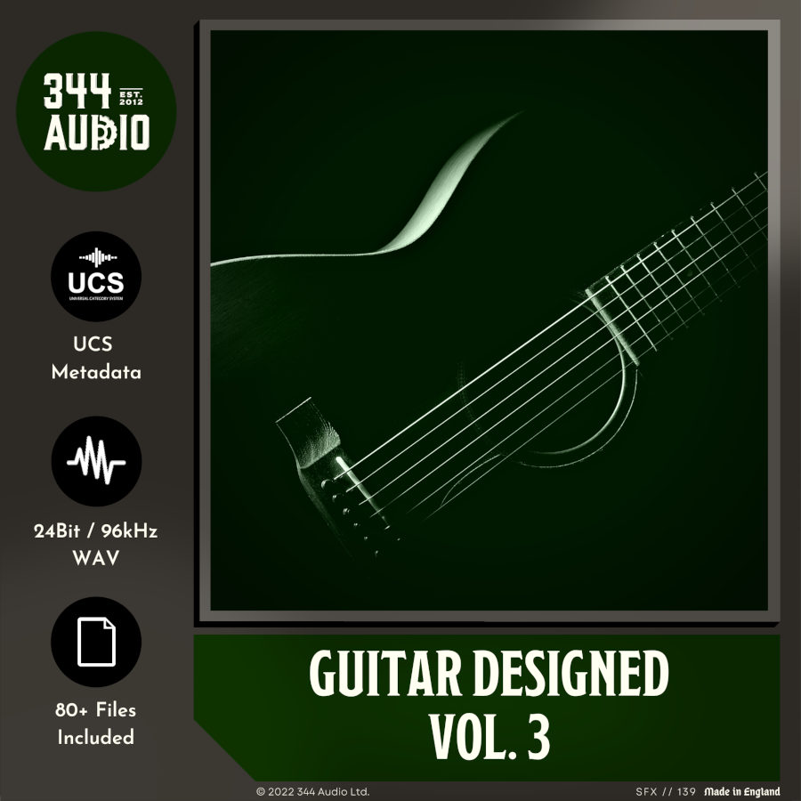 344 SFX - Guitar Designed Vol. 3 Sample Packs Software GUI Artwork