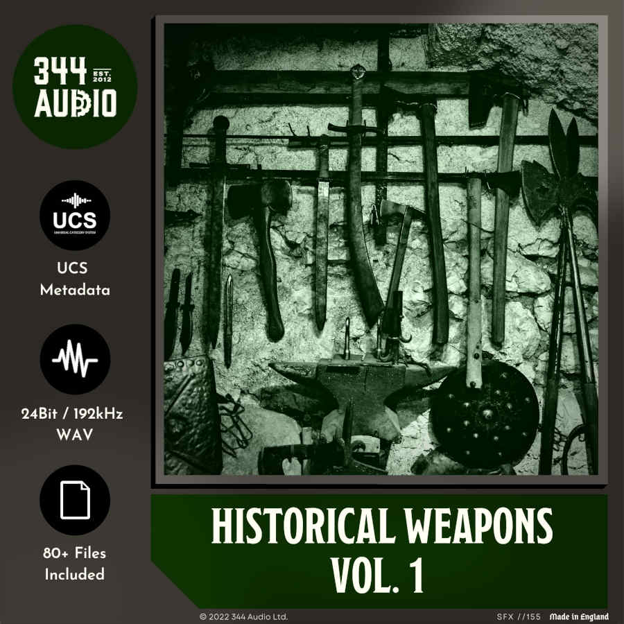 344 SFX - Historical Weapons Vol. 1 Sample Packs Software GUI Artwork
