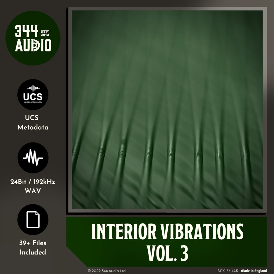 344 SFX - Interior Vibrations Vol. 3 Sample Packs Software GUI Artwork