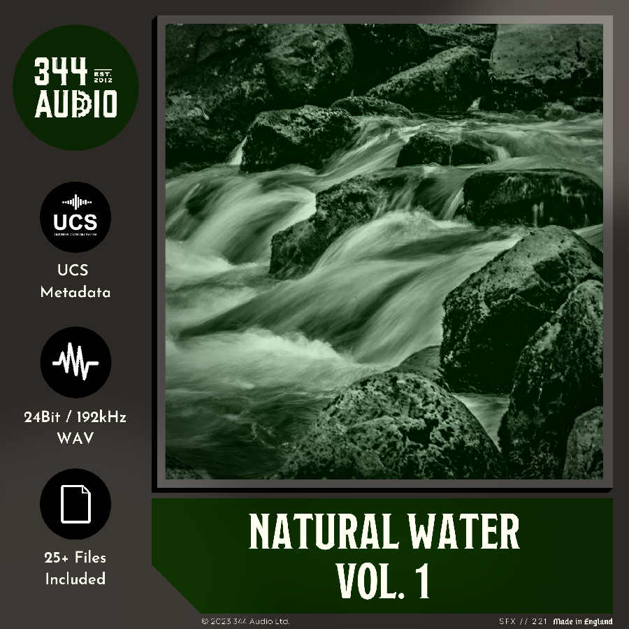 344 SFX - Natural Water Vol. 1 Sample Packs Software GUI Artwork