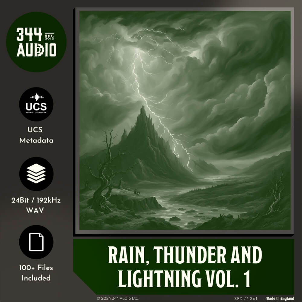 344 SFX - Rain, Thunder, and Lightning Vol. 1 Sample Packs Software GUI Artwork