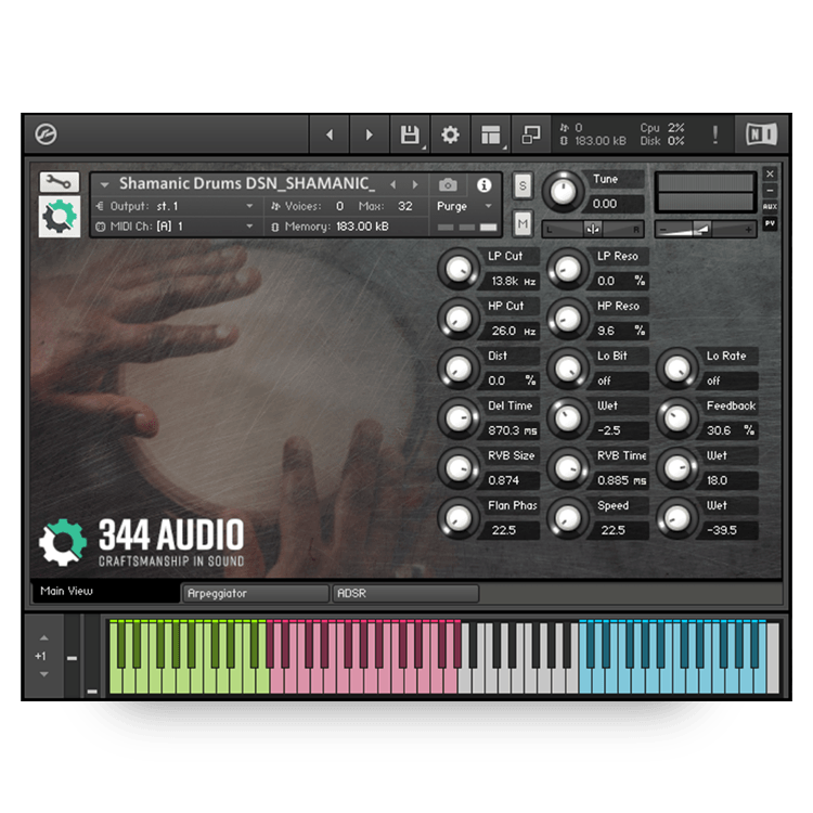 344 SFX - Shamanic Drums Kontakt Instruments Software GUI Artwork