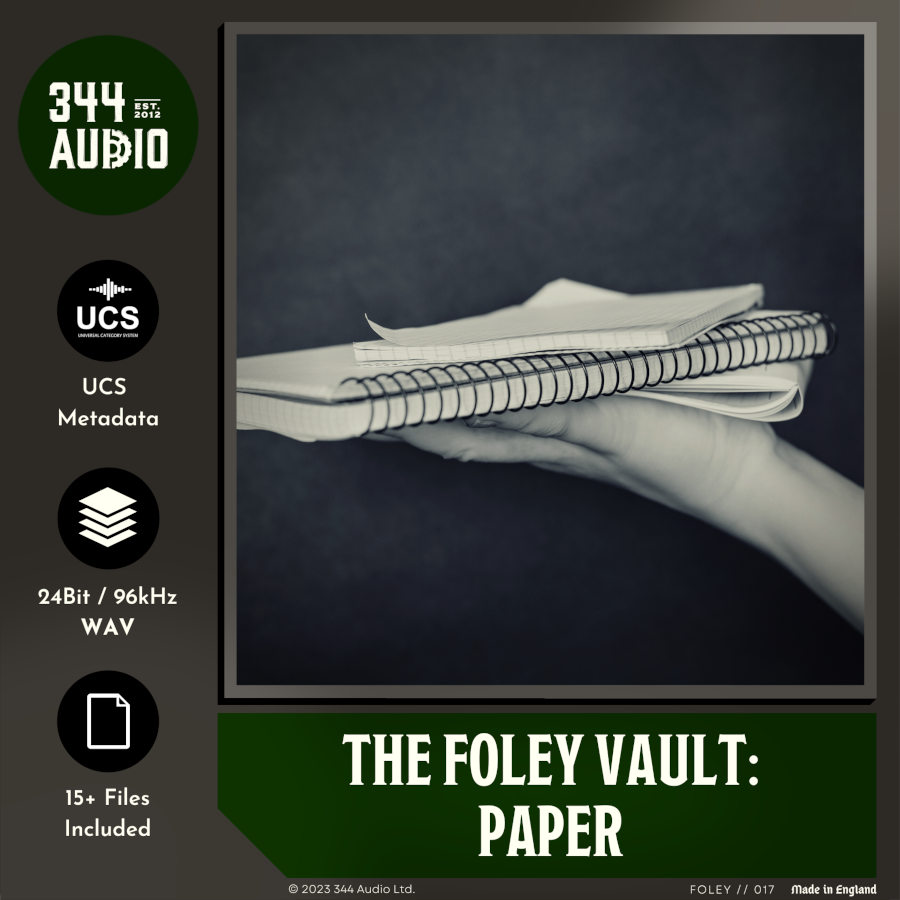344 SFX - The Foley Vault: Paper Sample Packs Software GUI Artwork