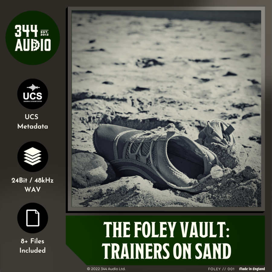 344 SFX - The Foley Vault: Trainers on Sand Sample Packs Software GUI Artwork