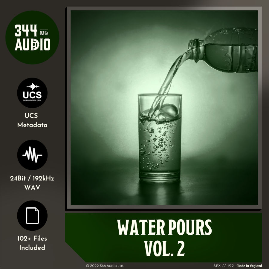 344 SFX - Water Pours Vol. 2 Sample Packs Software GUI Artwork