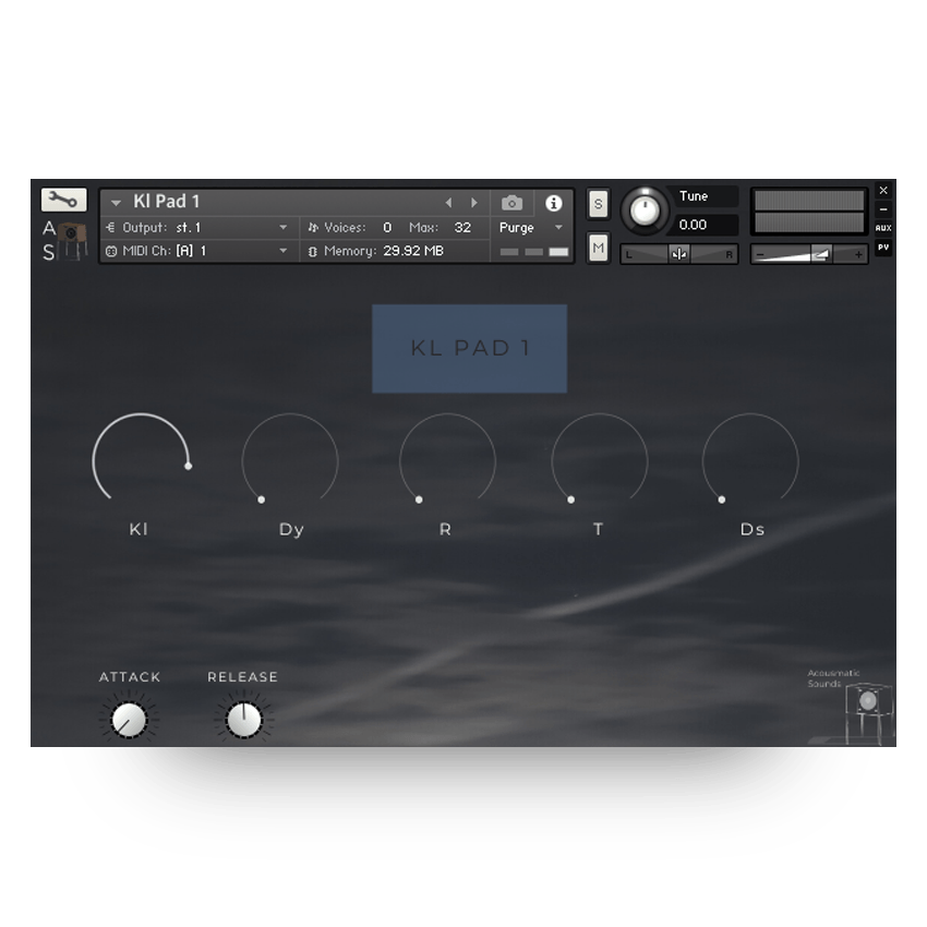 Acousmatic Sounds - KL Pad 1 Kontakt Instruments Software GUI Artwork
