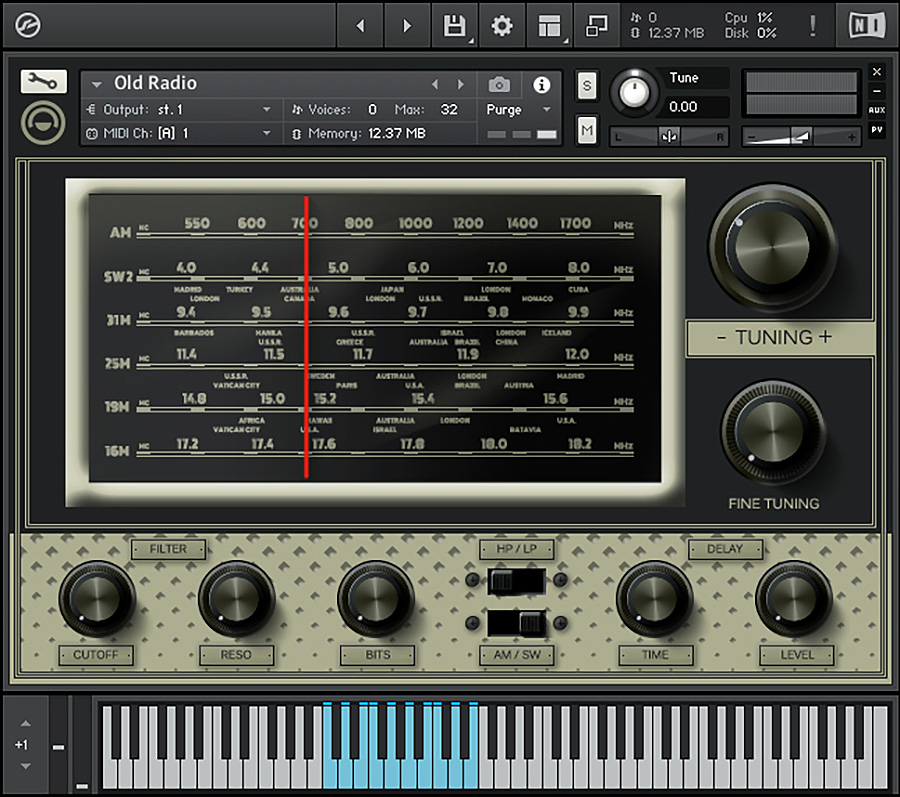 Alden Nulden Productions - Old Radio Kontakt Instruments Software GUI Artwork