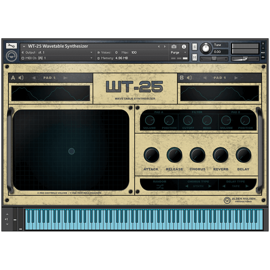 Alden Nulden Productions - WT-25 Wavetable Synthesizer Kontakt Instruments Software GUI Artwork