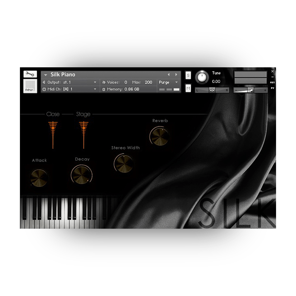 Aria Sounds - Silk Piano Kontakt Instruments Software GUI Artwork