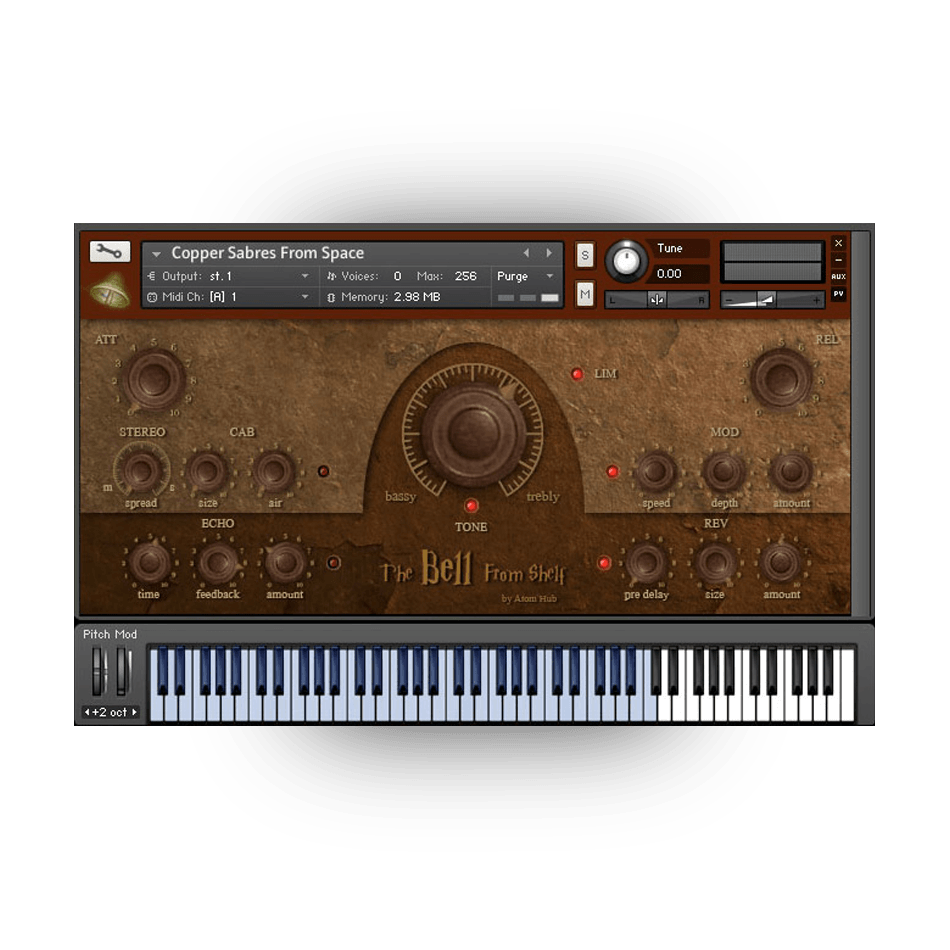 Atom Hub - The Bell From Shelf Kontakt Instruments Software GUI Artwork