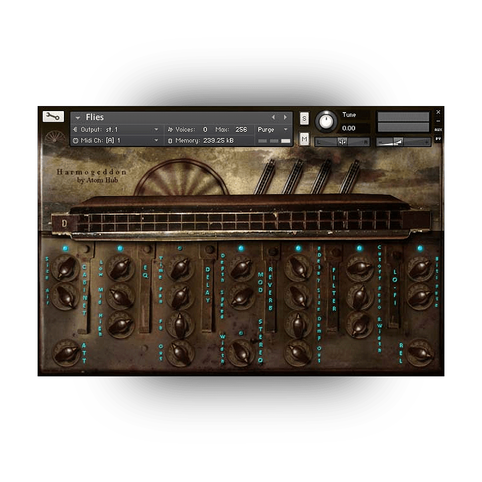 Atom Hub - Harmogeddon Kontakt Instruments Software GUI Artwork