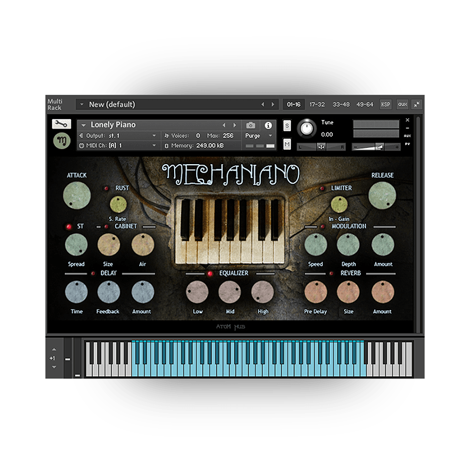 Atom Hub - Mechaniano Kontakt Instruments Software GUI Artwork