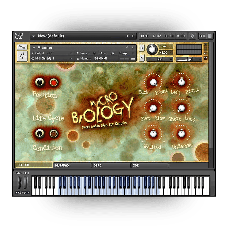 Atom Hub - Microbiology Kontakt Instruments Software GUI Artwork