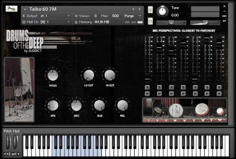 Auddict - Drums of the Deep Vol 1 Kontakt Instruments Software GUI Artwork