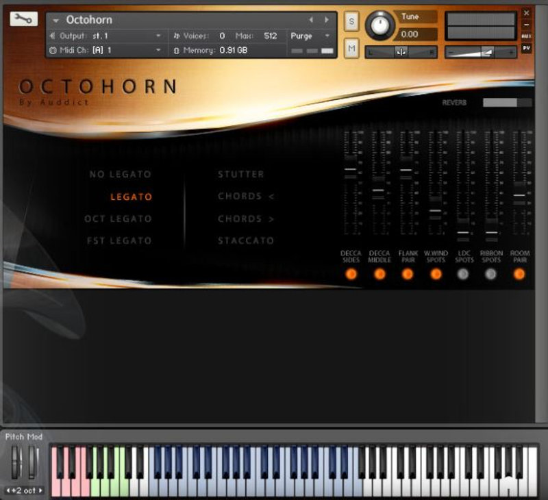 Auddict - Octohorn Kontakt Instruments Software GUI Artwork