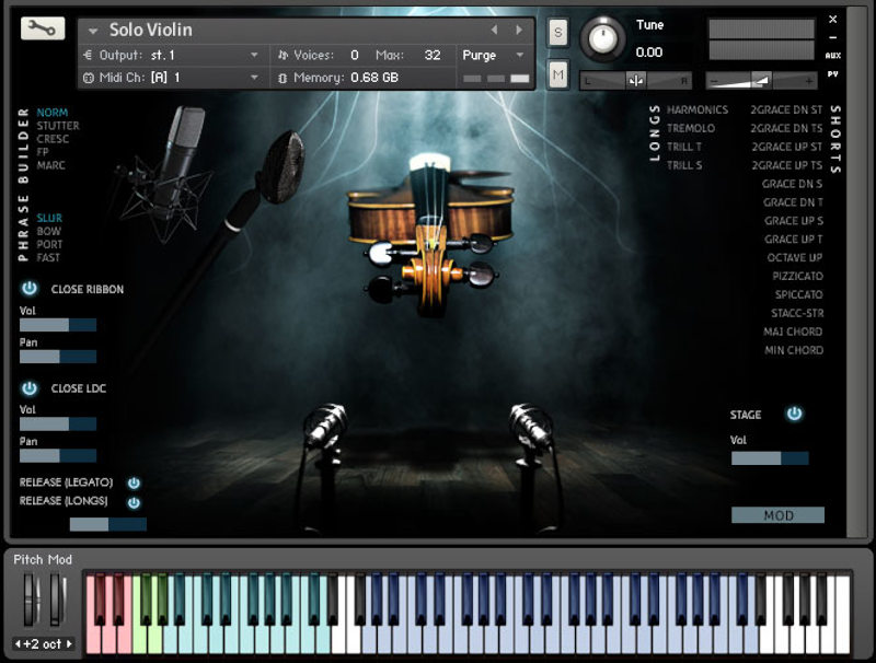 Auddict - Virtuosic Violin Kontakt Instruments Software GUI Artwork