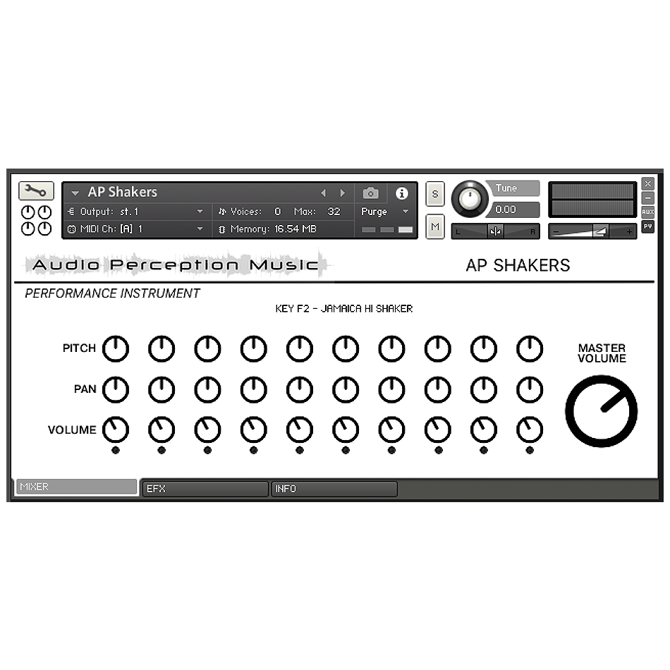 Audio Perception Music - AP Shakers Kontakt Instruments Software GUI Artwork