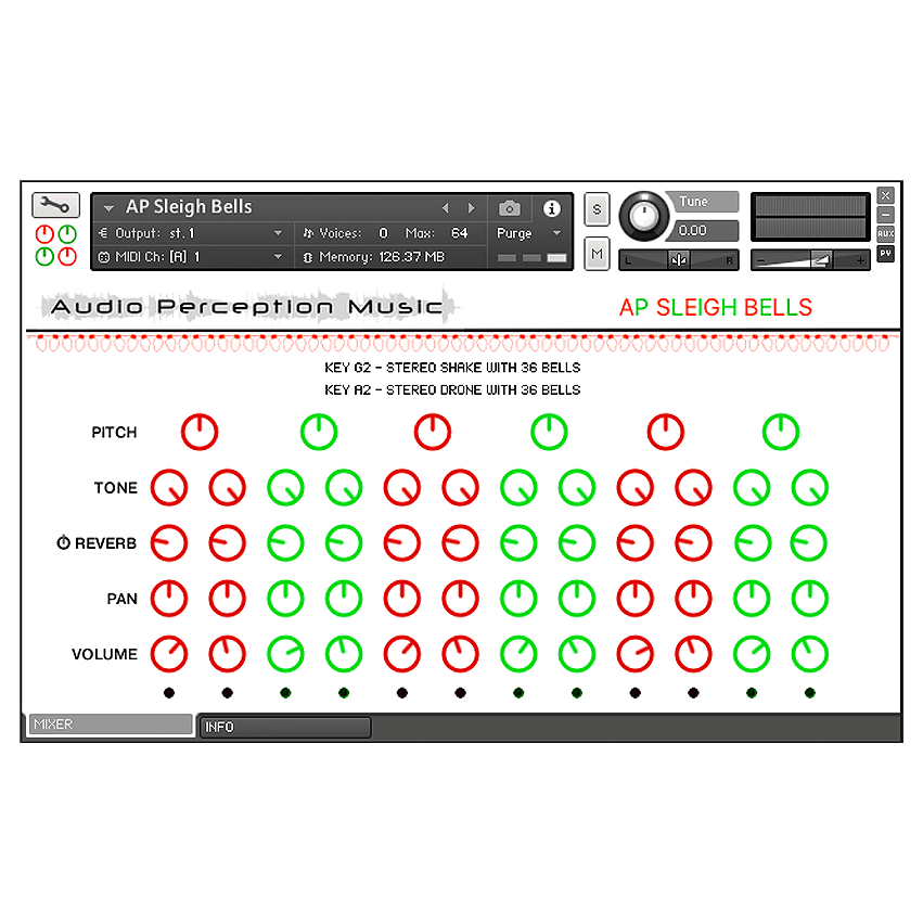 Audio Perception Music - AP Sleighbells Kontakt Instruments Software GUI Artwork