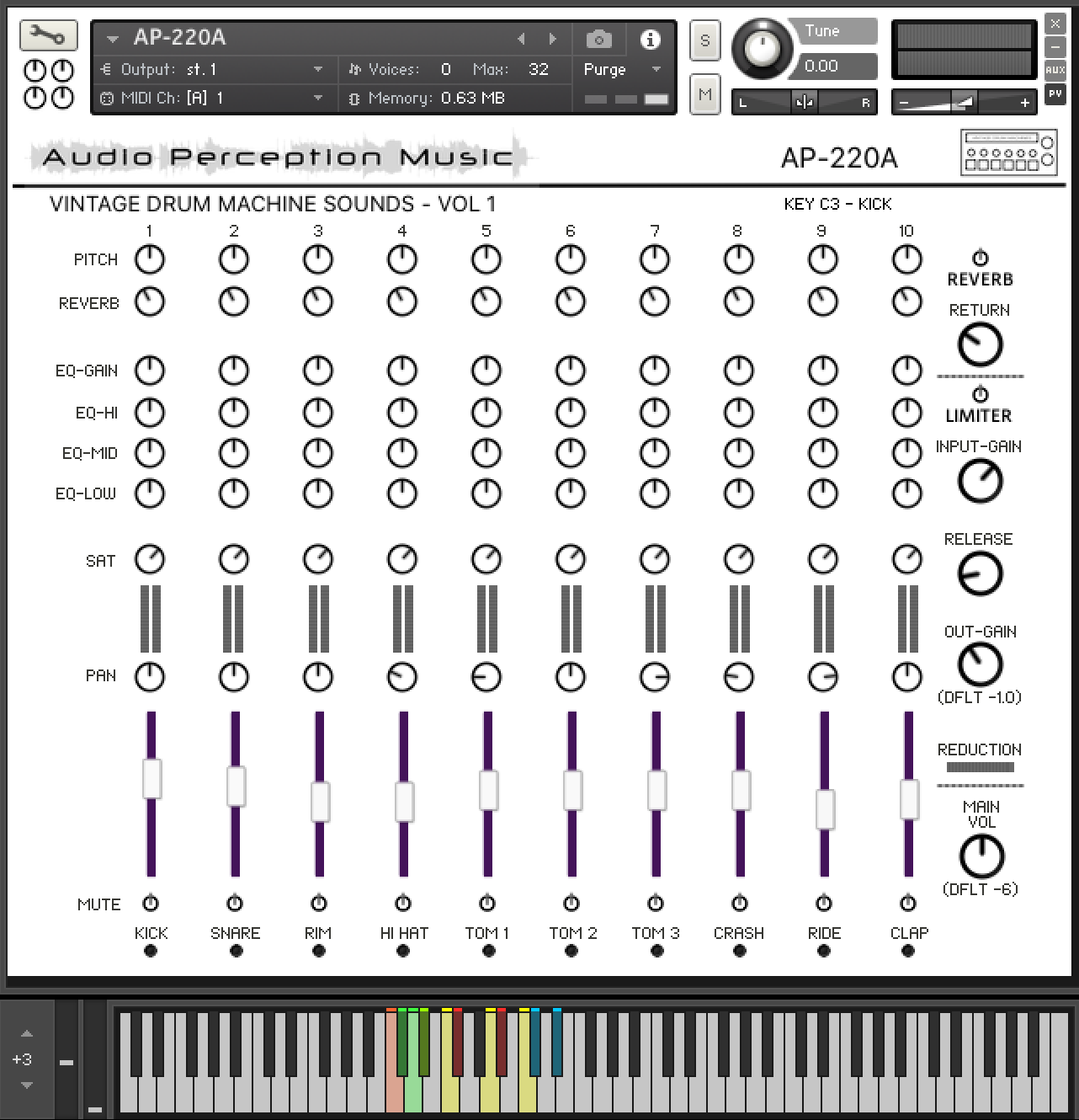 Audio Perception Music - AP-220A Kontakt Instruments Software GUI Artwork