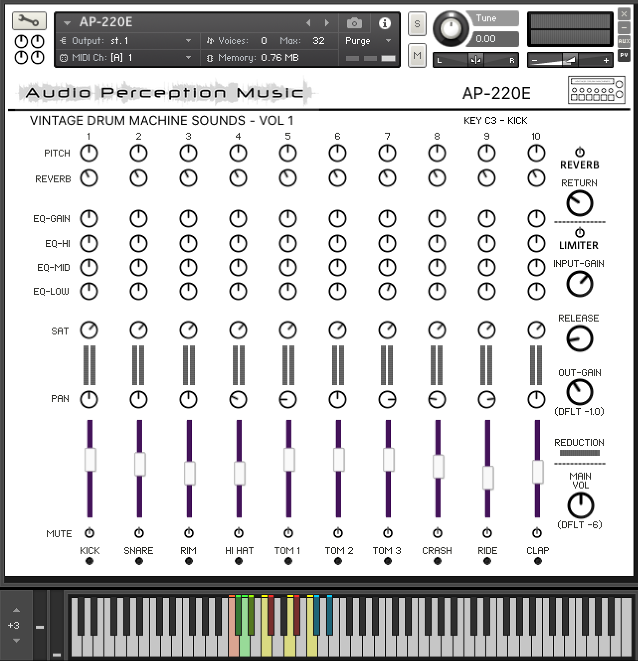 Audio Perception Music - AP-220E Kontakt Instruments Software GUI Artwork