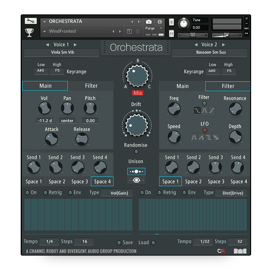 Audio Reward - Orchestrata Kontakt Instruments Software GUI Artwork
